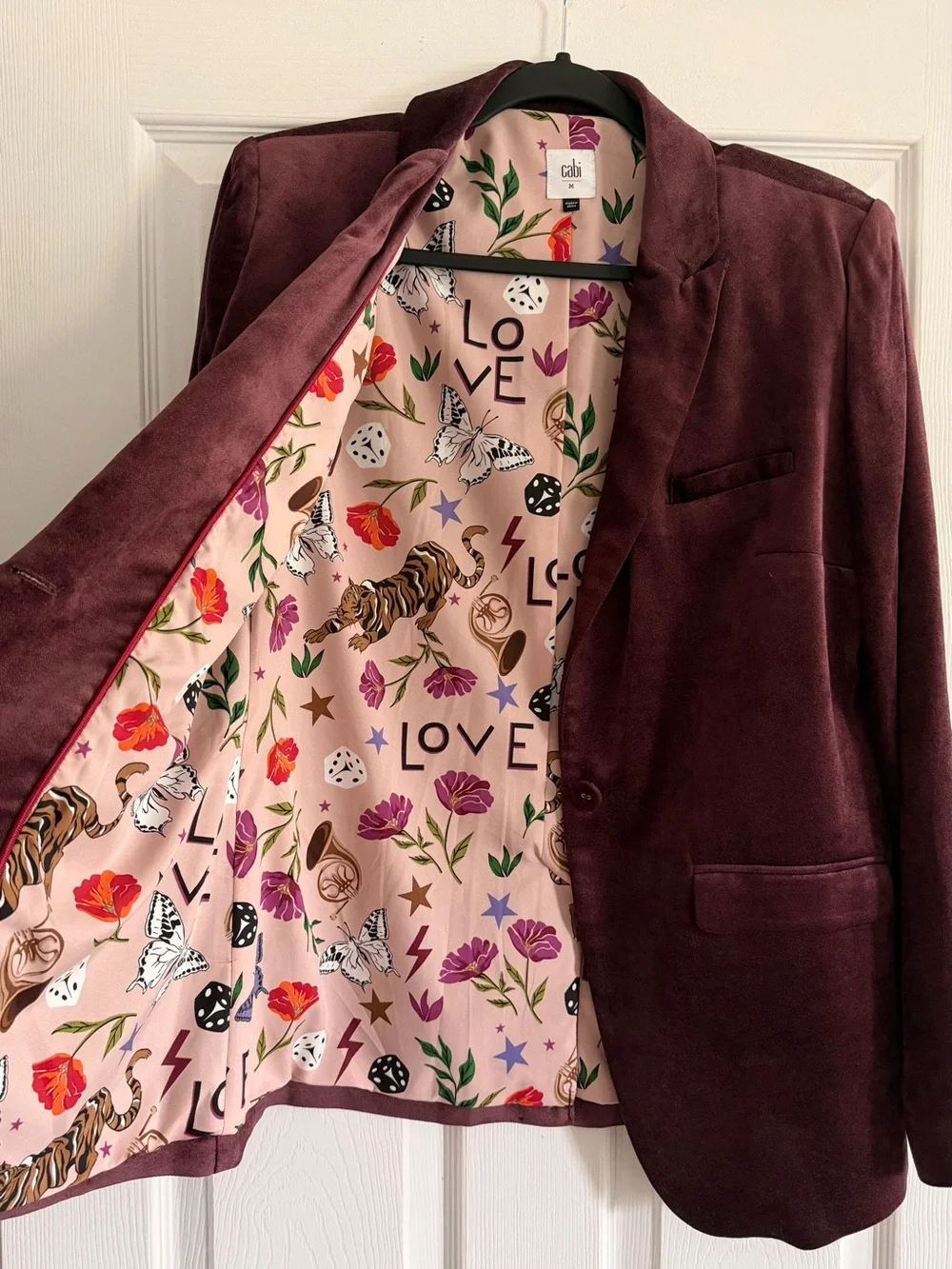 CAbi Plum Velvet Blazer Jacket